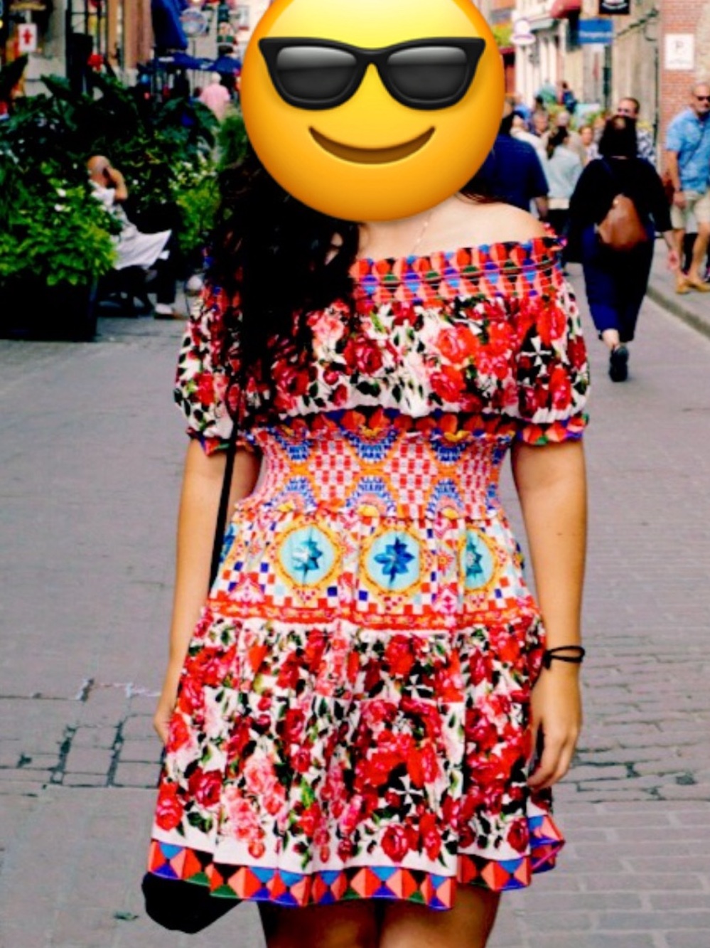 Adorable mosaic print mini dress